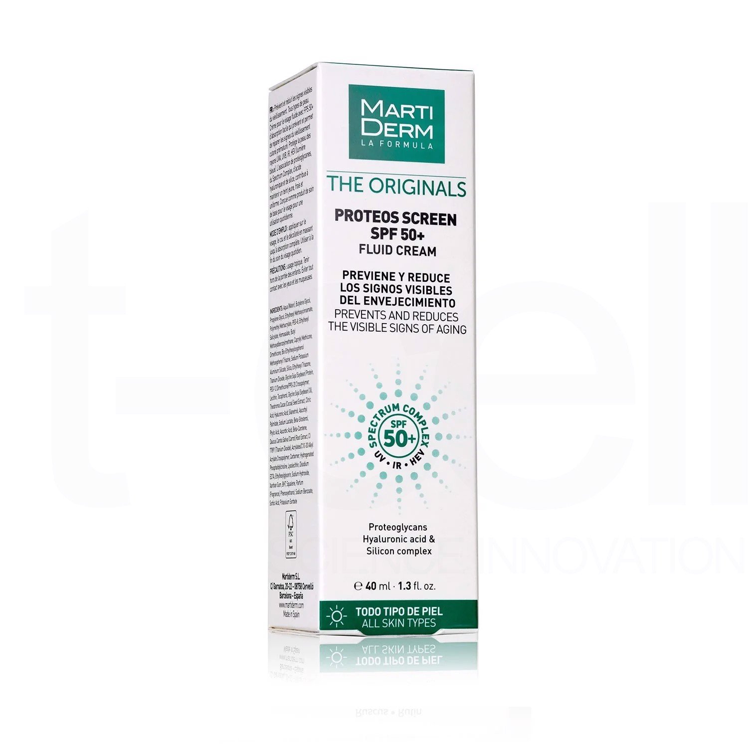 KCN Marti Derm The Originals Proteos Screen SPF 50+ Fluid Cream 40ml CT - Image 4